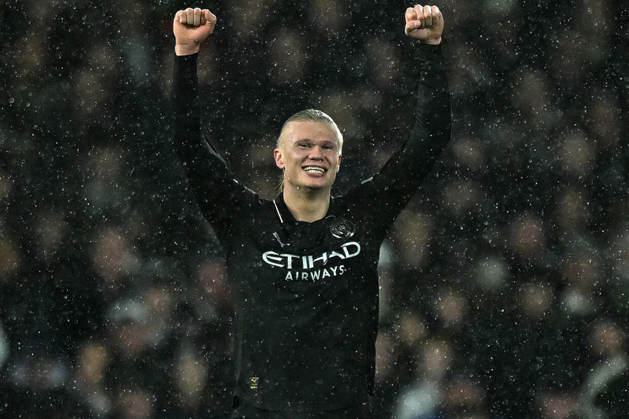 ပရီးမီးယားလိဂ် သွင်းဂိုး ၁၀၀ အမြန်ဆုံးပြည့်မြောက်တဲ့ကစားသမားအဖြစ် စံချိန်သစ်တင်ခဲ့တဲ့ ဟာလန်း